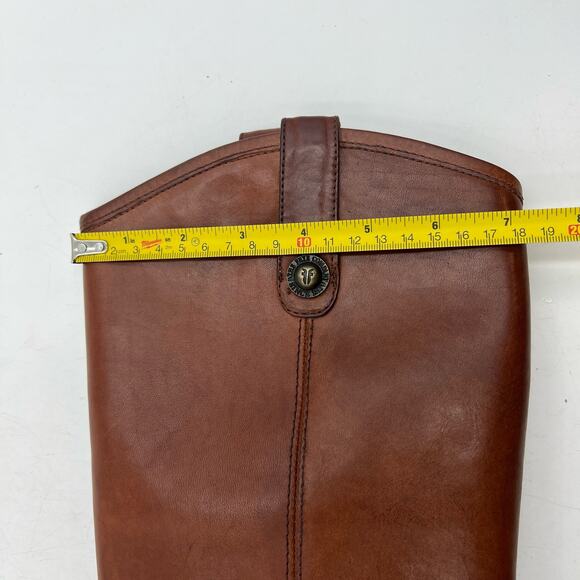 Frye Cox Knee High Leather Boots Cognac Brown Tall Equestrian - Picture 7 of 10
